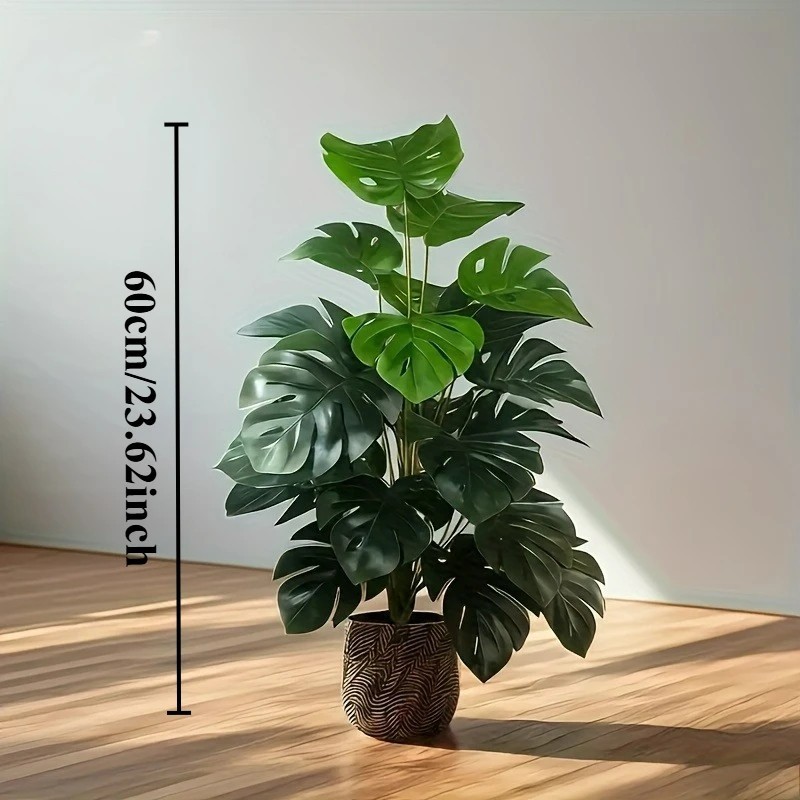 Artificial Palm Tree Realistic Faux Tropical Plant Plastic for Home Office Decor