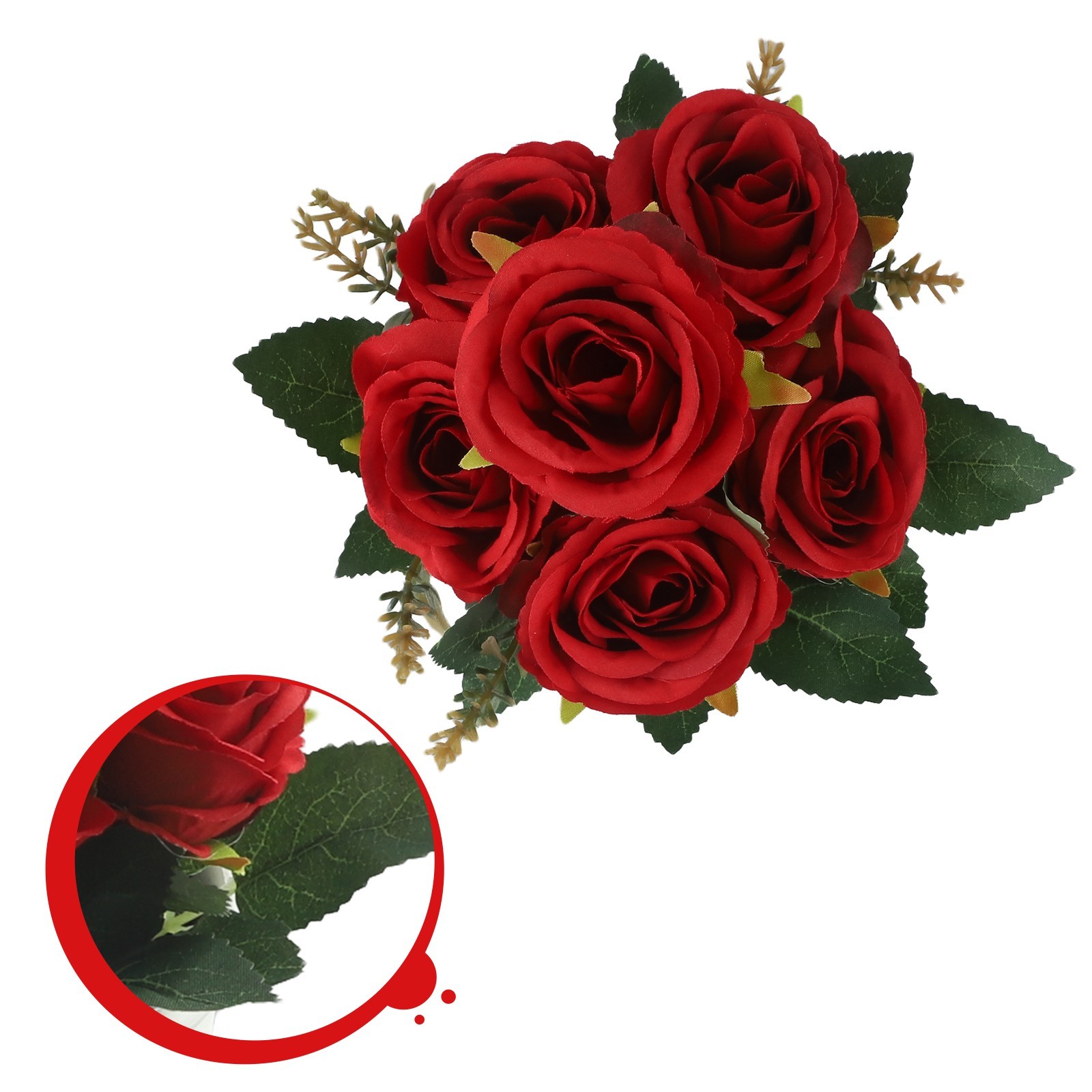 Artificial Rose Flower Small Tree Pot Fake Plants Potted Decoration Garden Decor