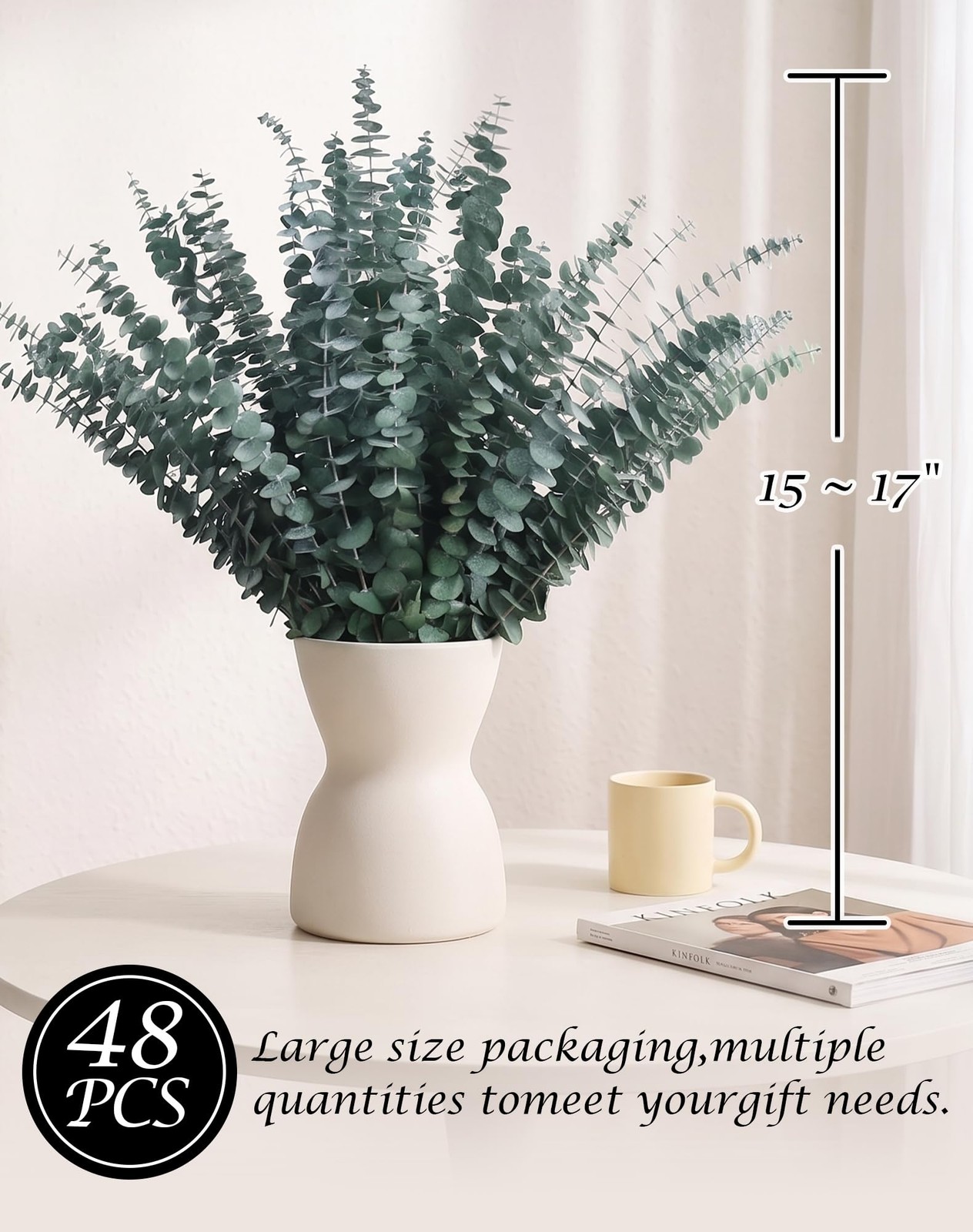 48 Pcs Large Dried Eucalyptus Stems – Natural Eucalyptus Branches for Shower …