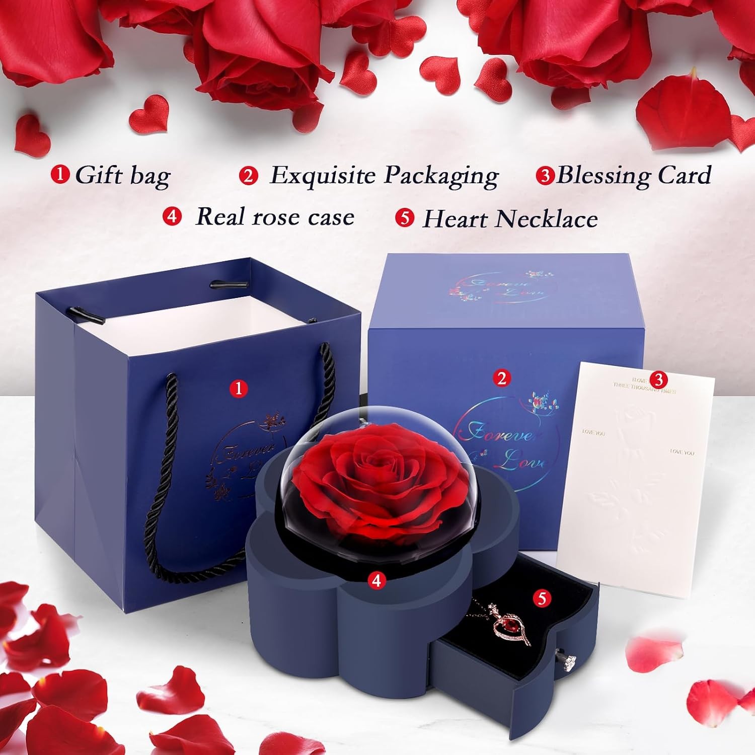 For Mom Preserved Red Real Rose -Eternal Flowers Rose for Mom Grandma Wife Girlf