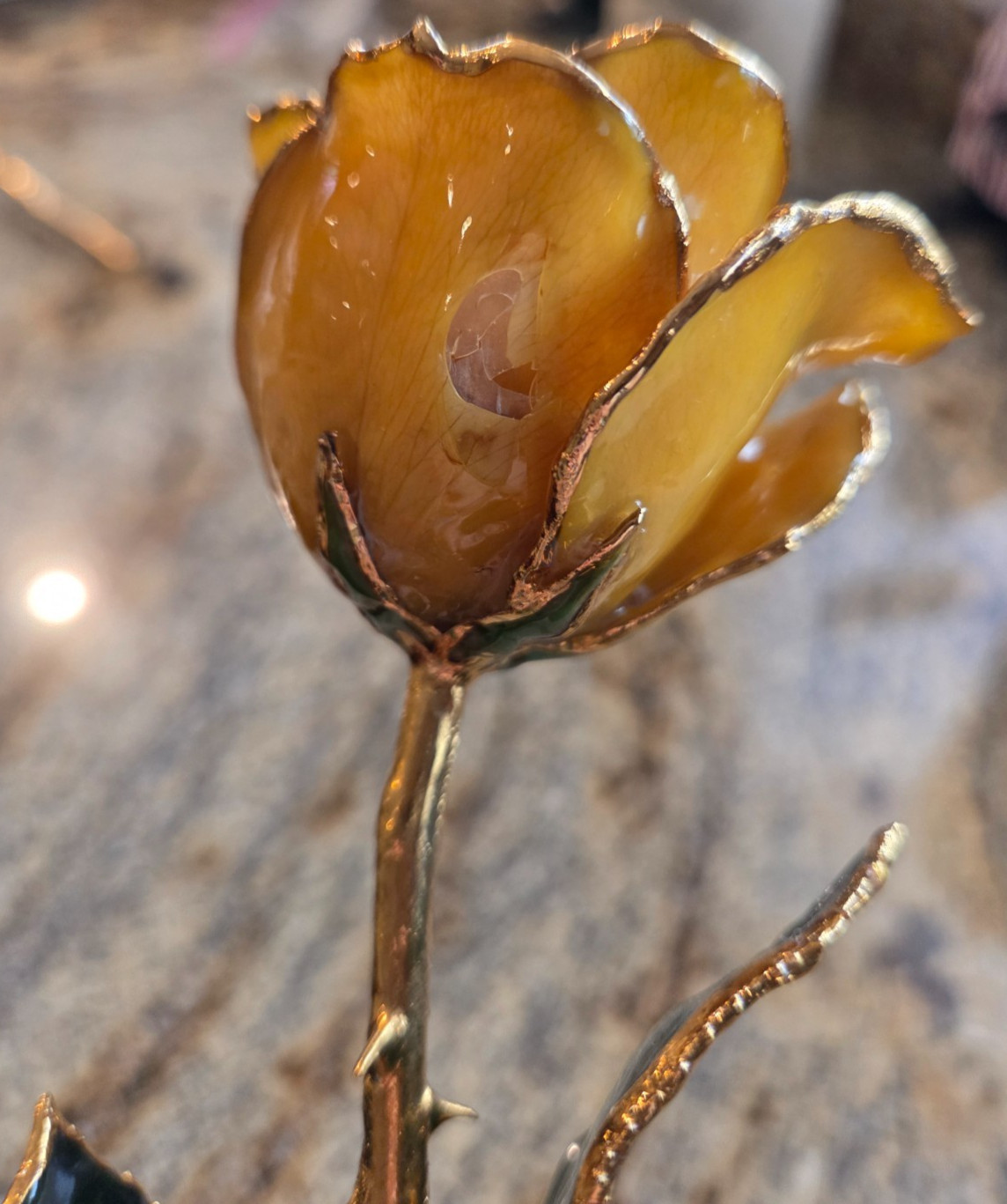 24K ROSE CO Real Forever Rose 11″ Everlasting Gift of Love Decor – Yellow￼