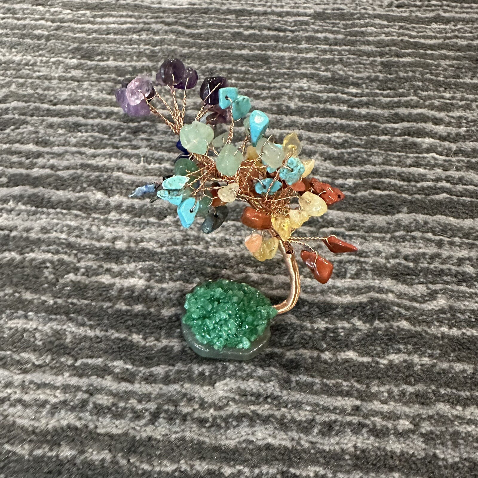 Crystal Tree 7 Chakra Healing Natural Gemstone Stone Base Copper Wire Handmade