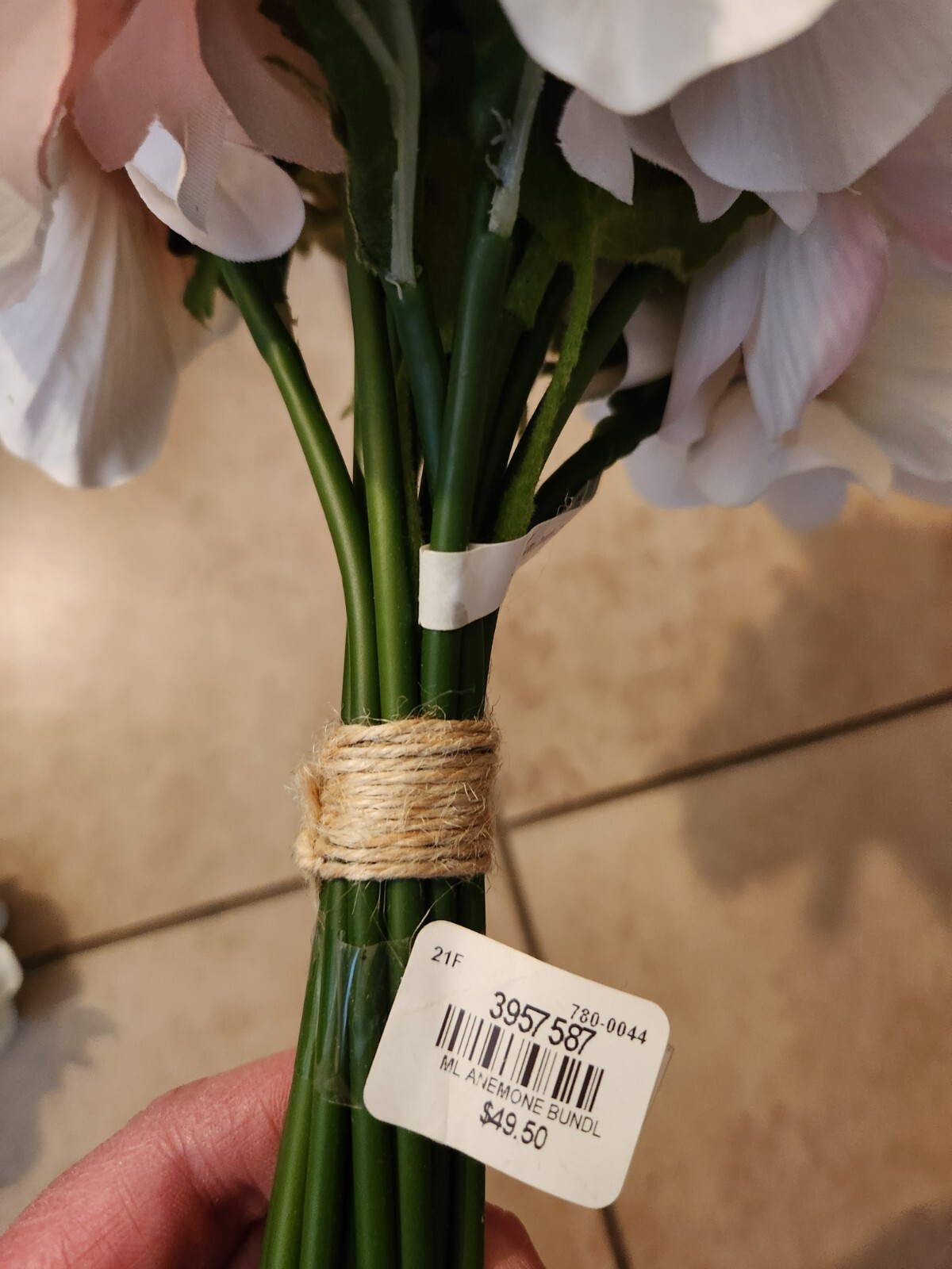NEW Pottery Barn Monique Lhuillier Faux Anemone & Ranunculus Floral Bundle