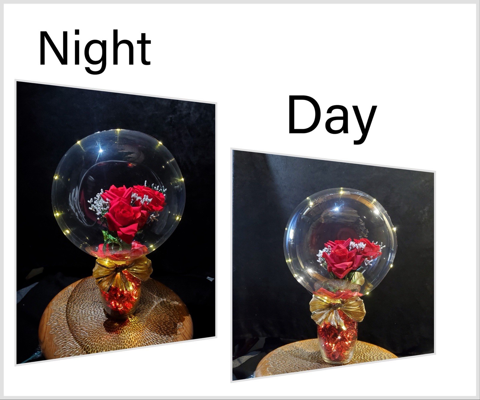 Valentines Day Gift Red Rose Light Balloon Bouquet