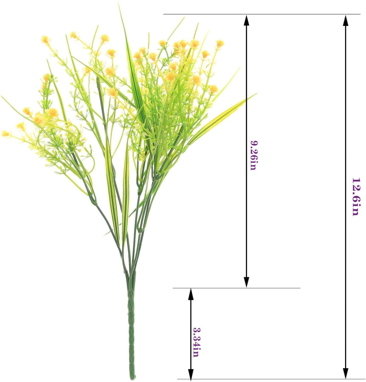 Outdoor Indoor Artificial Flowers Baby Breath Fake Flowers UV Resistant Yellow