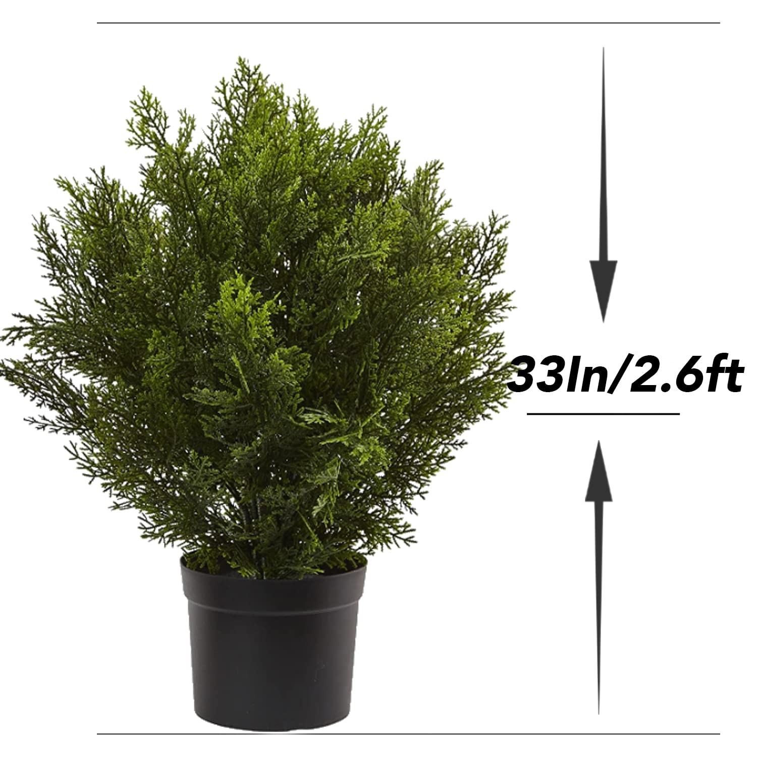 —33Inch/2.6 FT Outdoor Artificial Boxwood Garden Torch Shaped Topiary Tree Ar…