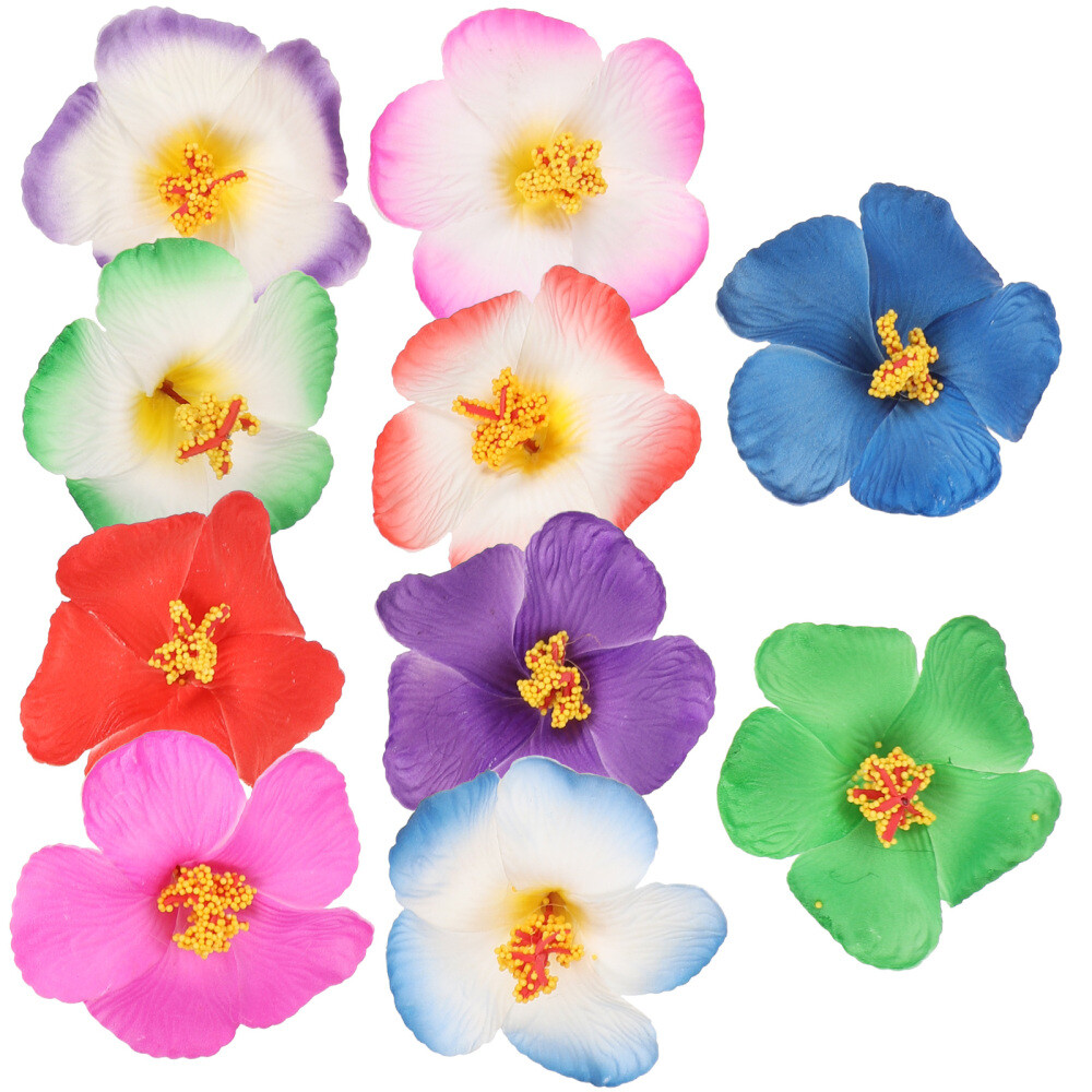 10Pcs Simulated Hibiscus Flower Eva Banquet Tropical Faux Hawaii Hibiscus Flower