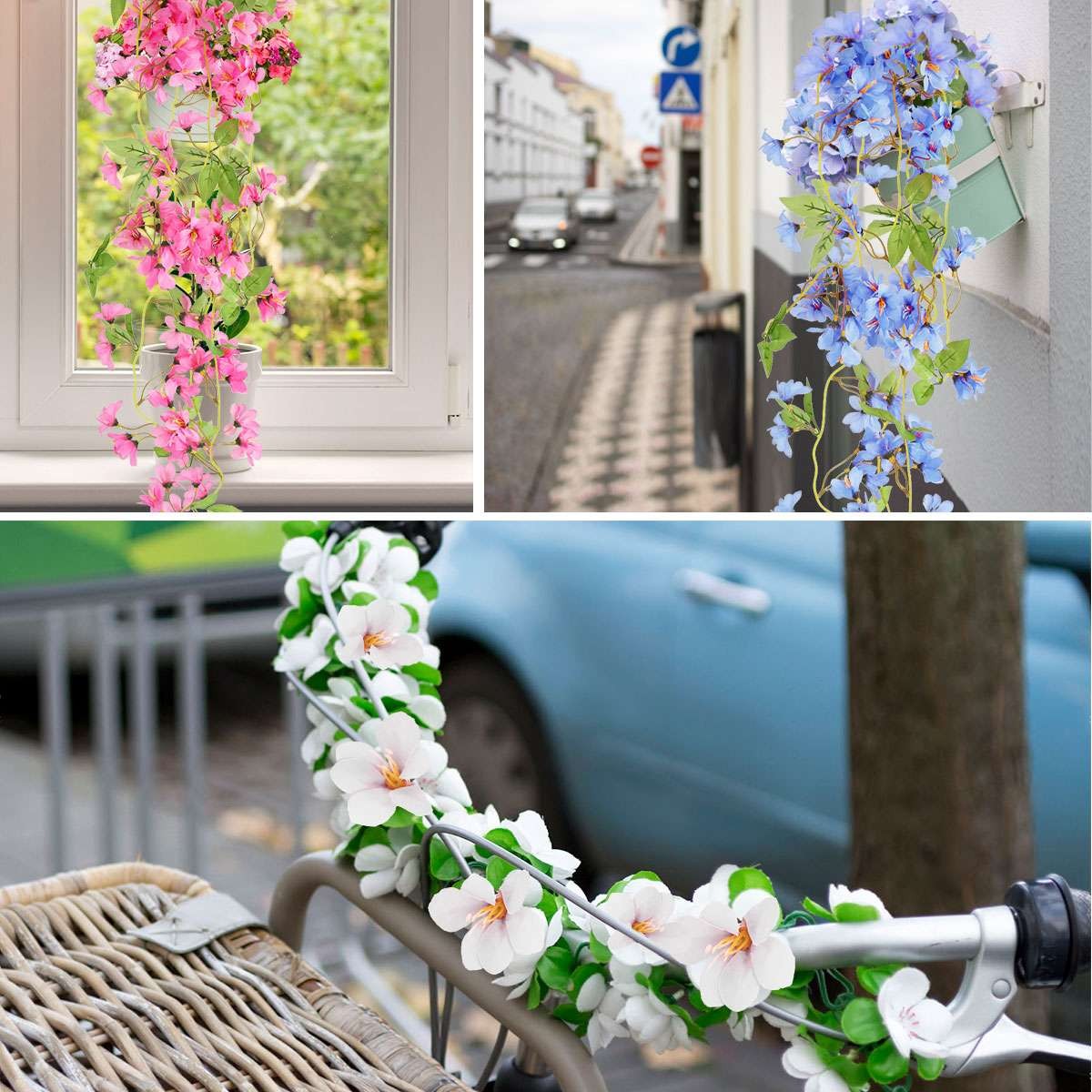 Artificial Fake Flowers Vine Garland Hanging Plants Home Wedding Xmas Wall Decor