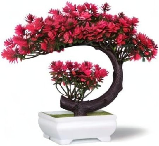 Compact 8.5” Tall Faux Bonsai Tree in White Pot – Perfect Indoor Decor Piece
