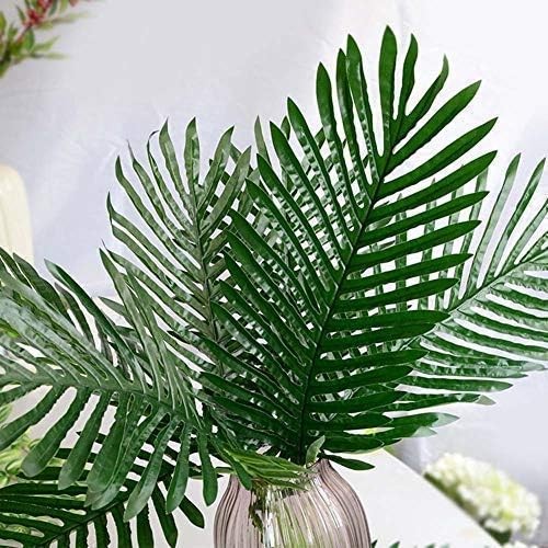30 Pcs Faux Palm Leaves with Stems Artificial Tropical Plant Imitation Safari