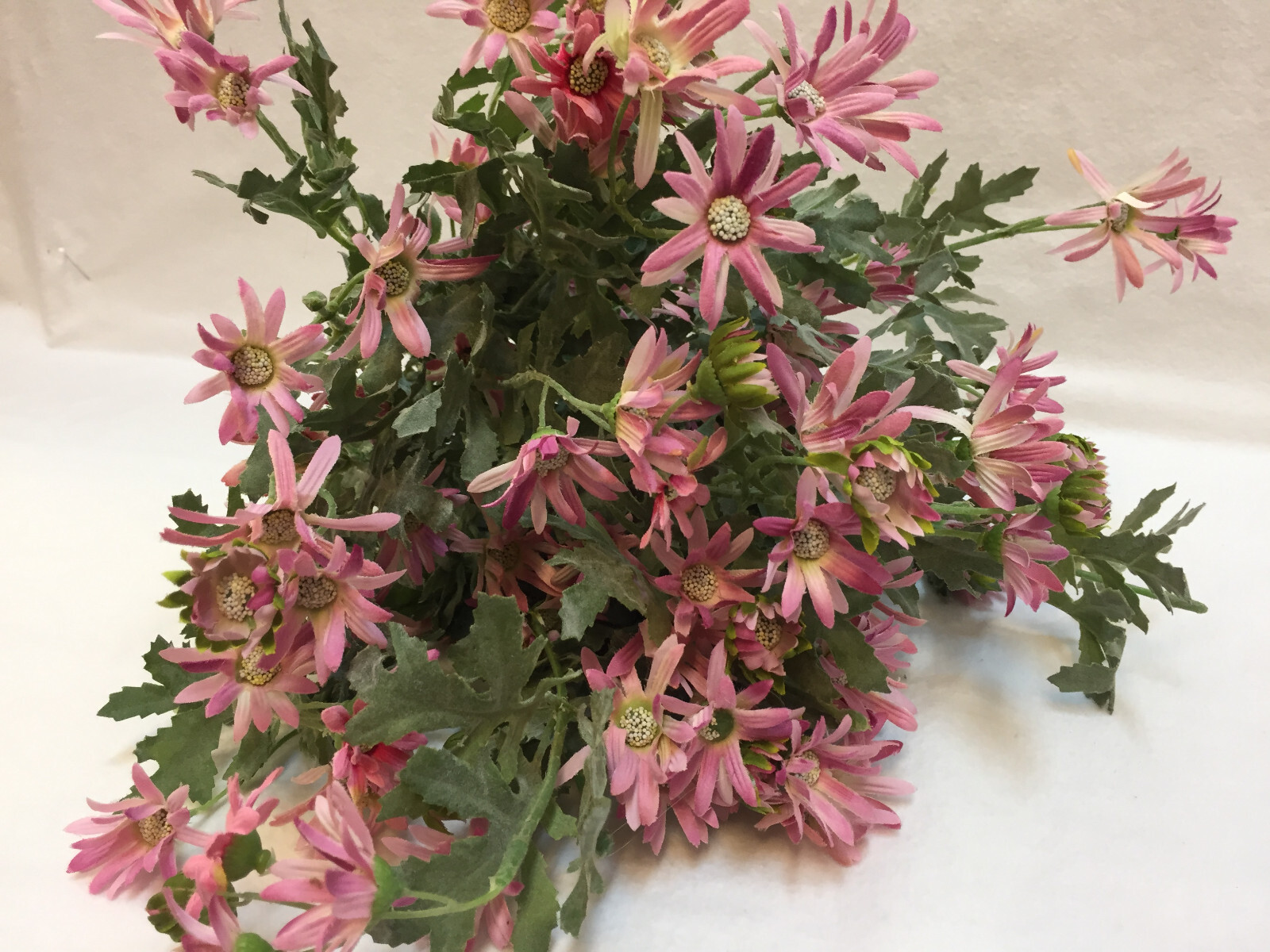 MeraVic Silk Flowers African Daisies Pink White Artificial Stemmed 2 Bunches