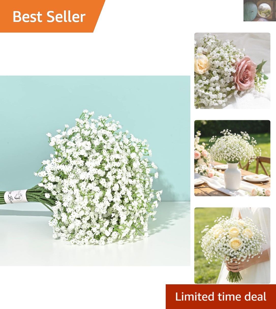 Bulk 6 Pcs Flexible Baby’s Breath Stems—Ideal for Wreaths, Weddings, and More!