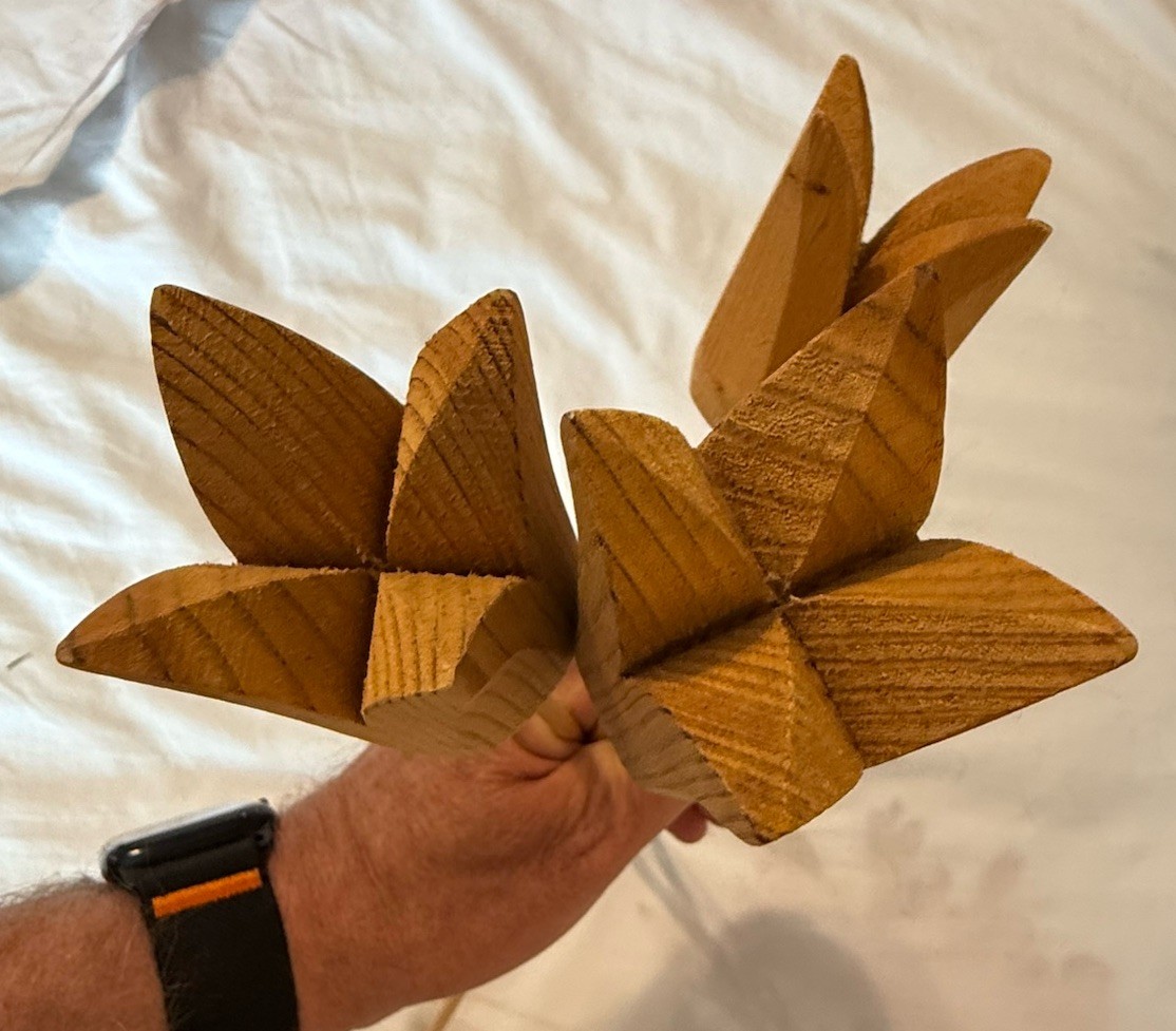 Handmade Wooden Roses Set Of 3 Home Decor