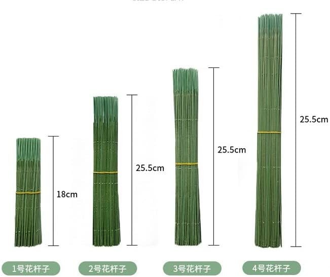 100 pcs Floral Stem Wire – Plastic Artificial Flower Green Stem Rod – Plant
