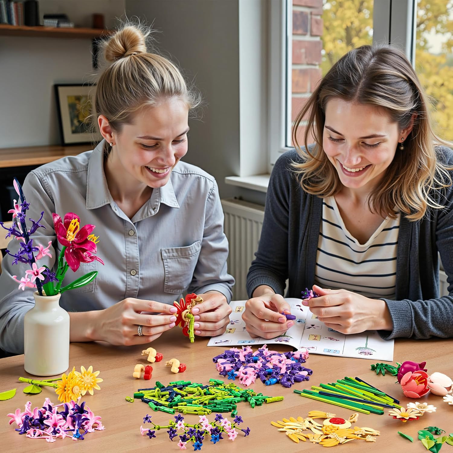 Sunflowers Bouquet Building Set for Mother’S Day, Artificial Flower Compatible w