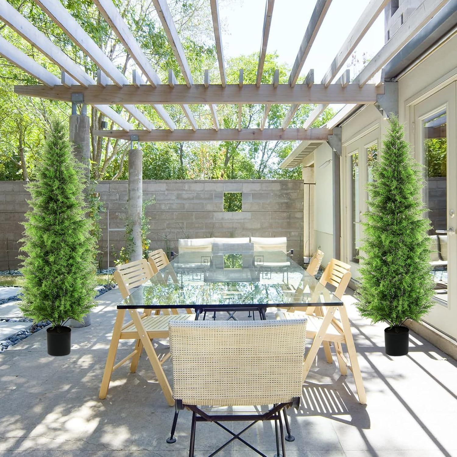 6Ft UV Rated Artificial Cedar Trees for Indoor & Outdoor Home Decor