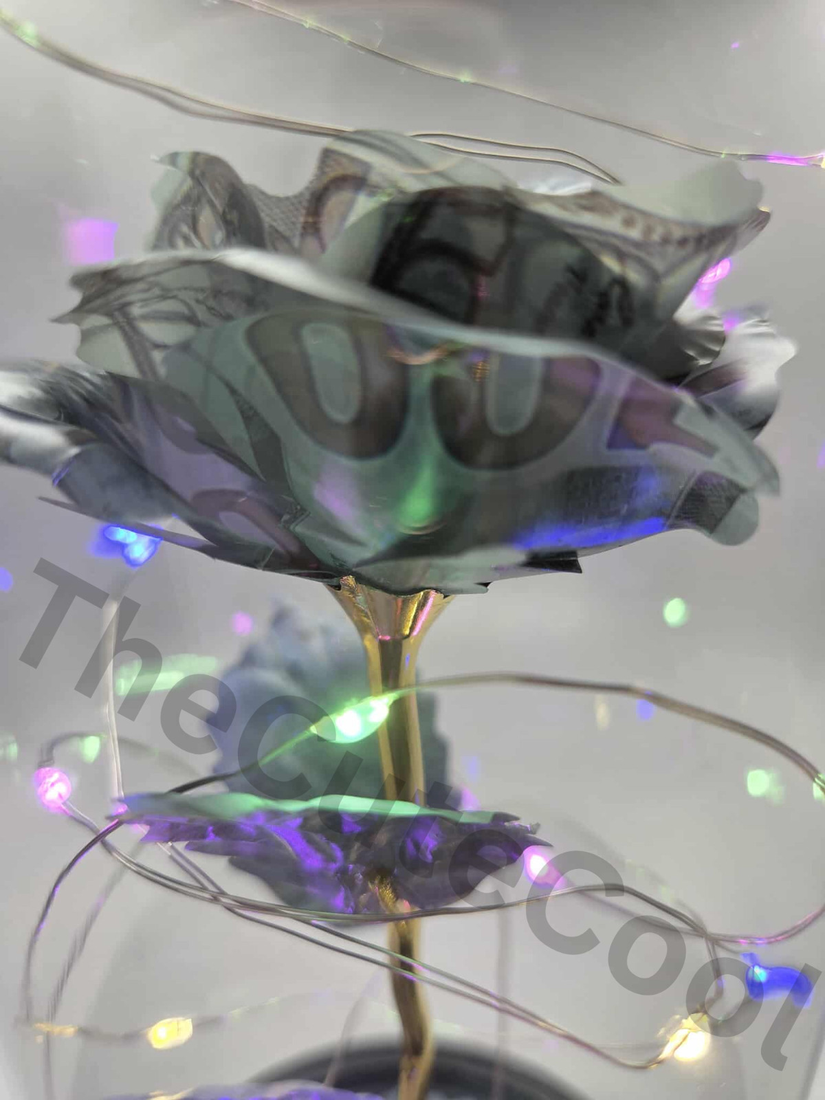 Forever Eternal Galaxy Flowers LED Light Cash Money Dollar Bill Rose Cool Gifts