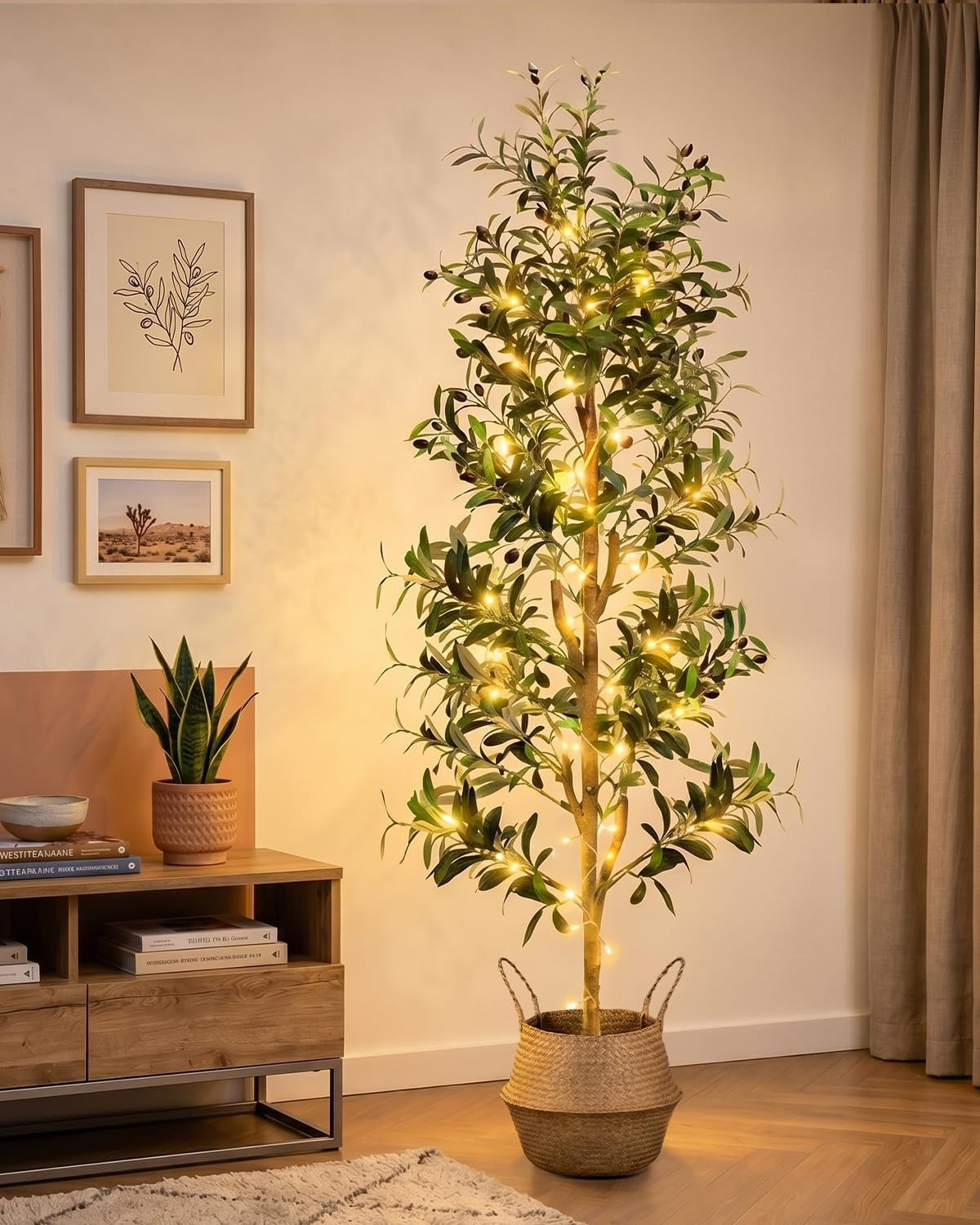 Olive Trees Artificial Indoor 6Ft Tall Faux Plants Large Fake Olivos Tree | Dyna