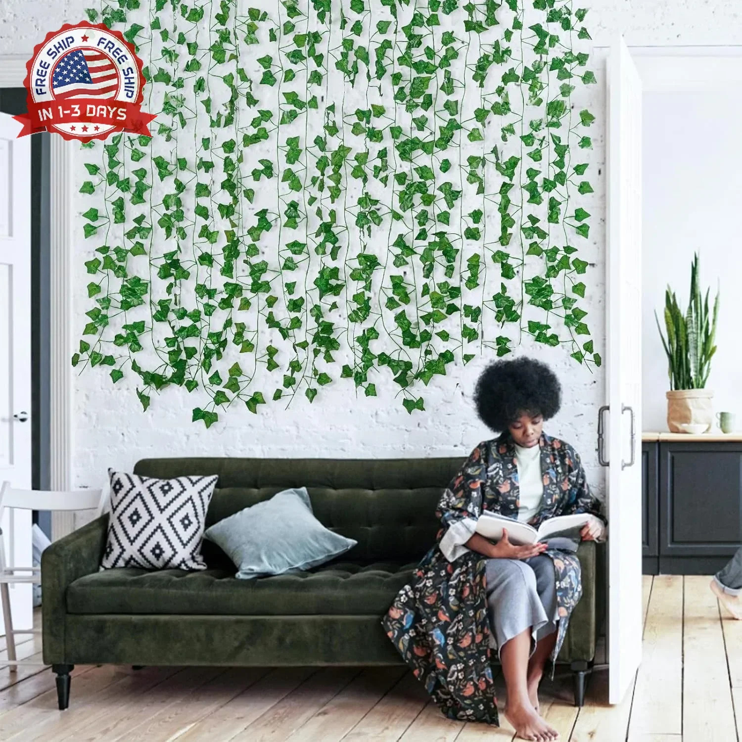 Freyalife Fake Vines for Room Decor(48Pack336Ft) Aesthetic Artificial Plant Ivy