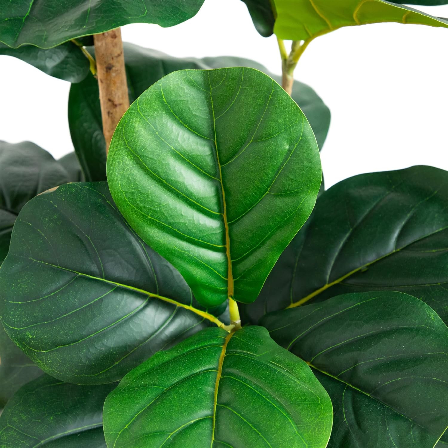 4Ft. Artificial Fiddle Leaf Tree in Stylish White Planter –