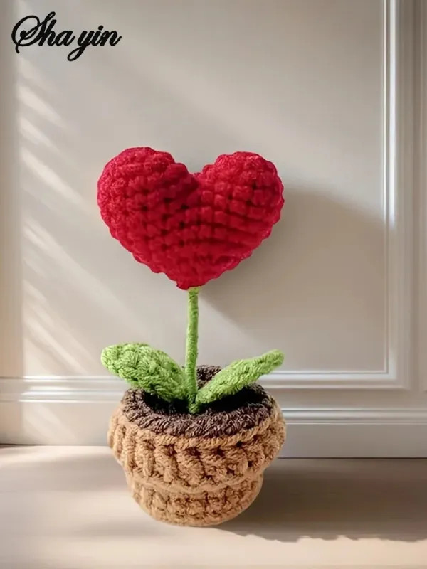 Hook Woven Finished Small Potted Plant Simulation Flower Potted Plant Flower