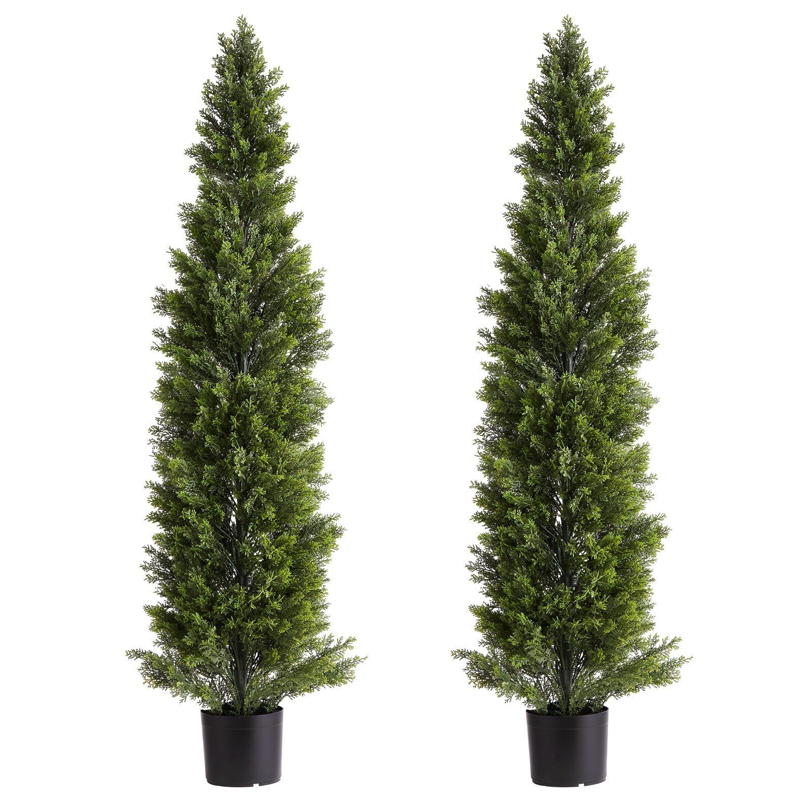 60in 2 Pc Fake Topiary Shrubs Ideal Height For Doorscape Decor