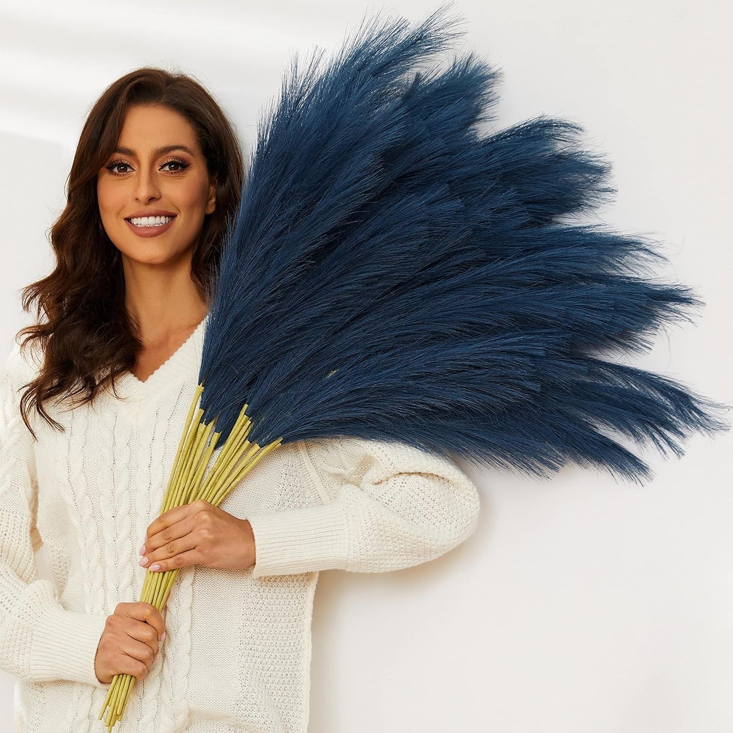 Faux Pampas Grass 9 PCS 37”/3.1FT Tall Fluffy Fake Pompas Floral Large