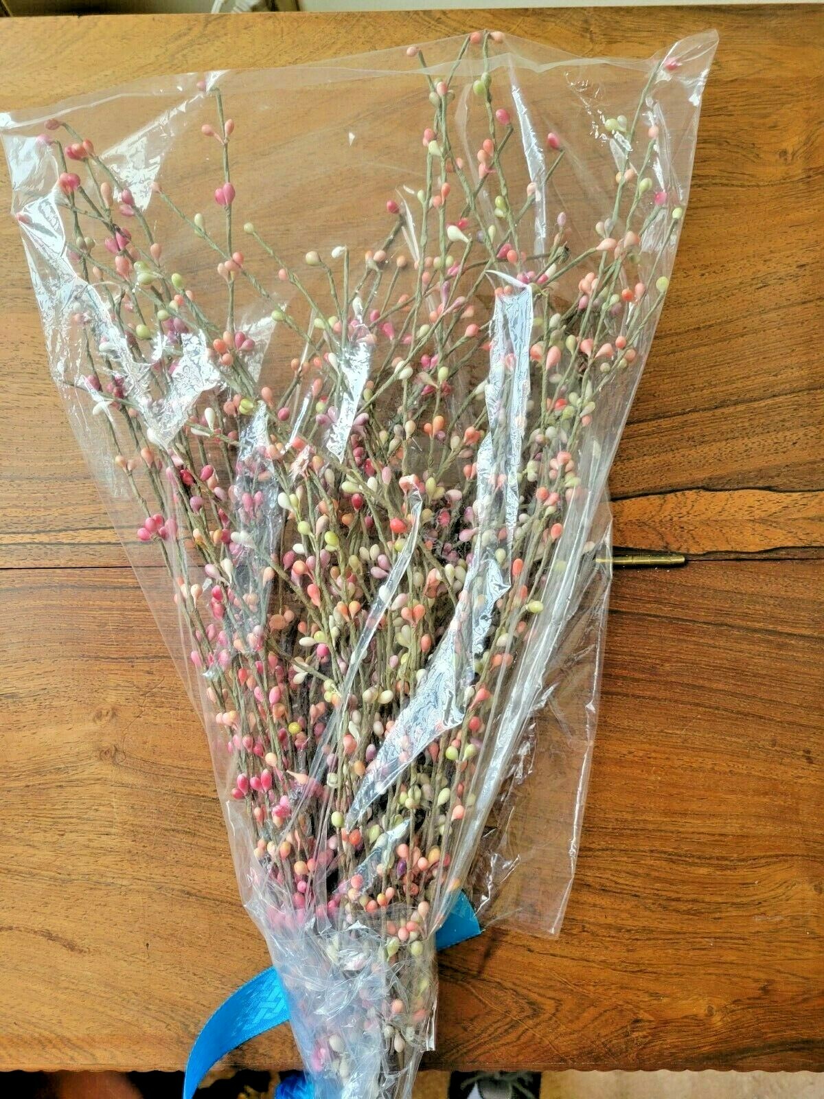 Set of Three (3) Artificial Pink 20 Branch Ea. Stem Berries Arrangement (NWOT)