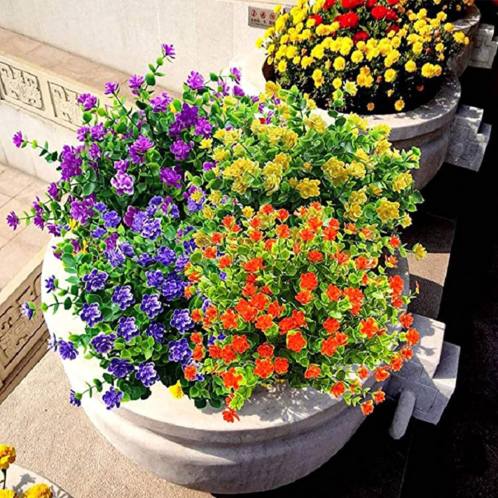 Artificial Flowers Lifelike No Fade UV Resistant Guaranteed Various Color 4pcs