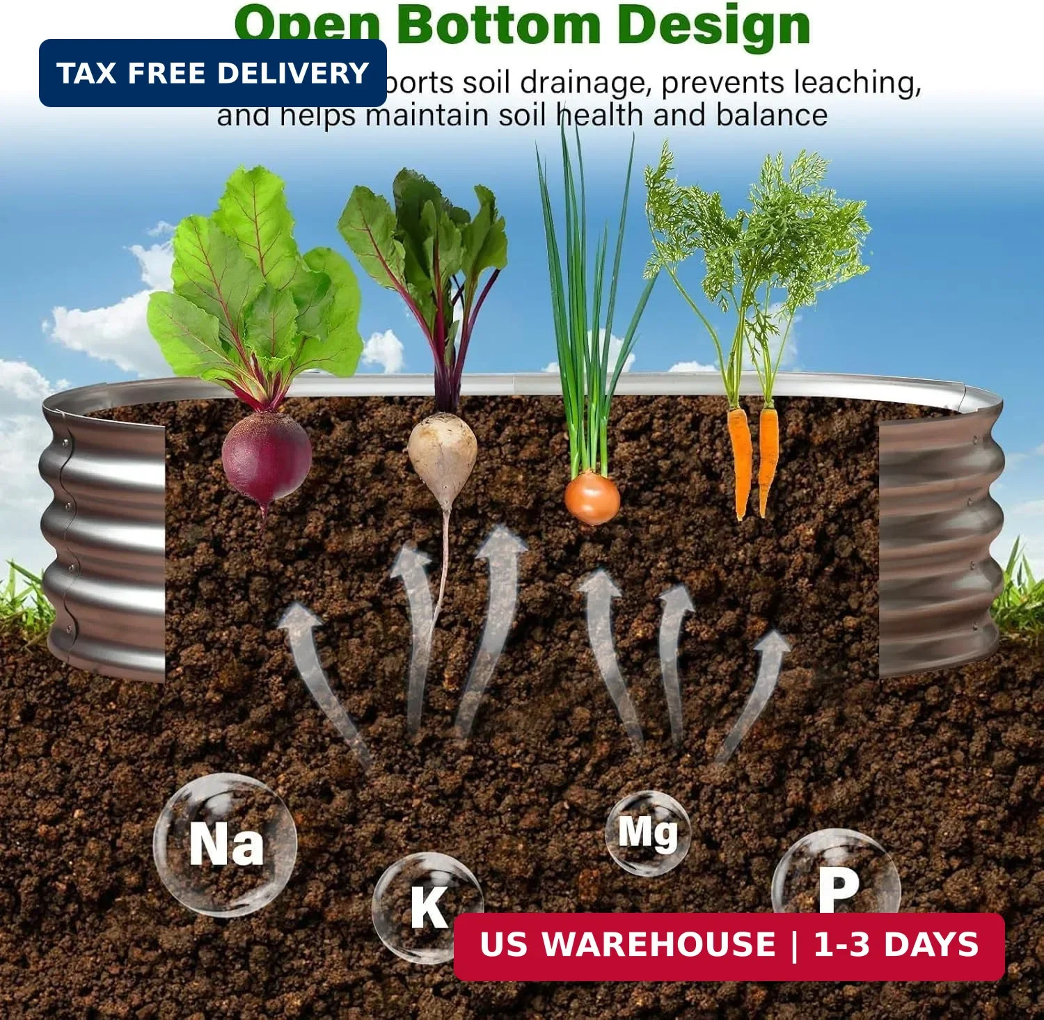 Galvanized Raised Garden Bed for Outdoor: 4X2X1ft Durable Metal Vegetable Plant