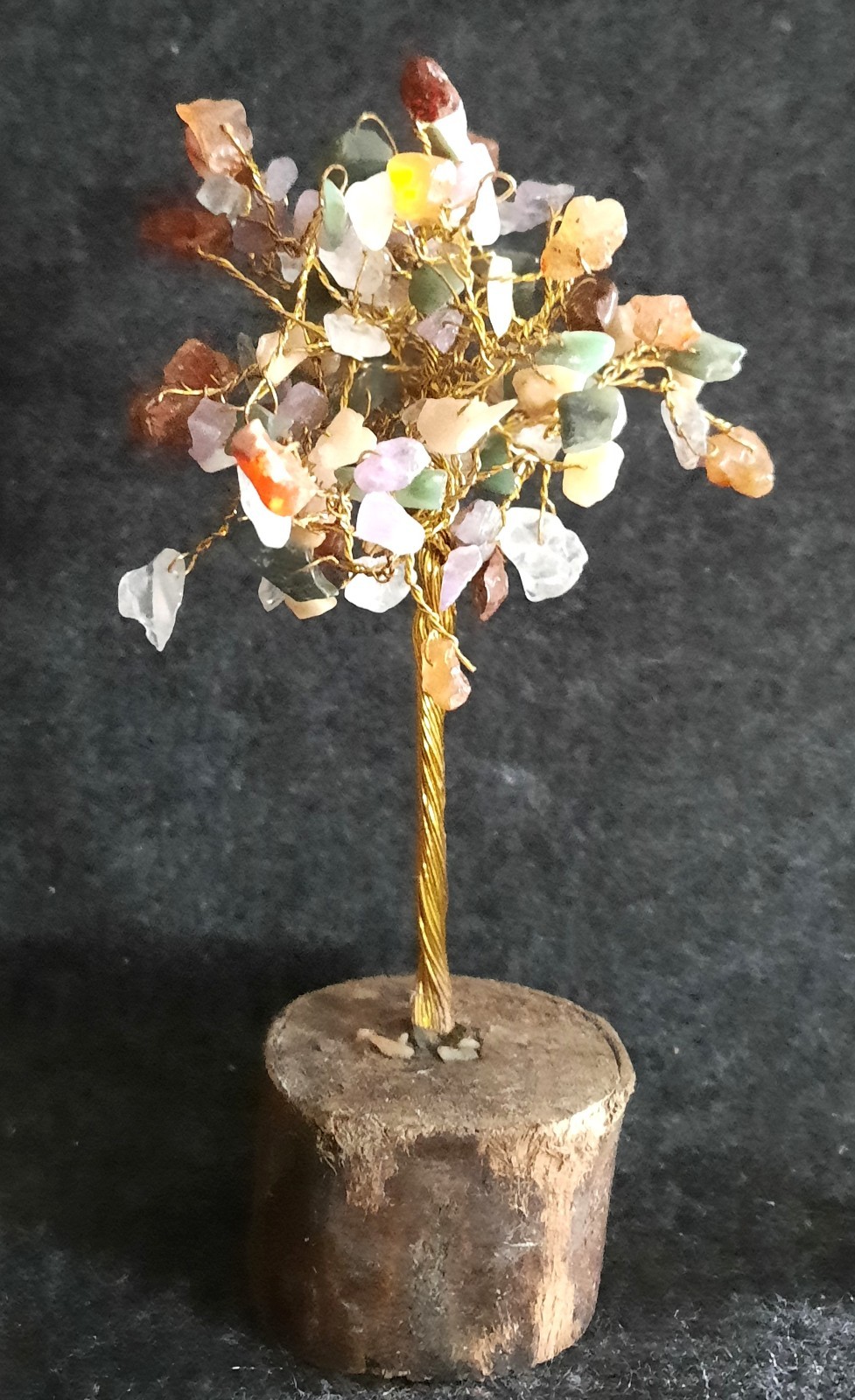 Cheerful Twisted Wire Tree Blooming With Pretty Stone Flowers. Very Unique!!