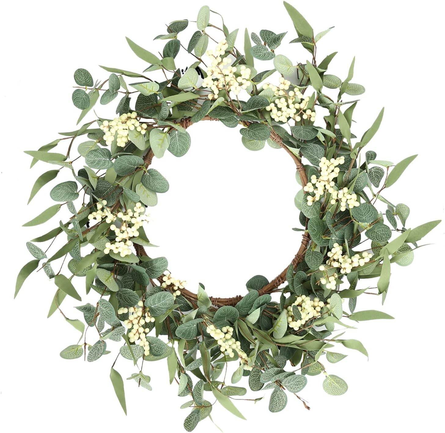 Seasonal Ready 20” Eucalyptus Wreath with Lifelike Design – Elegant Home Accent