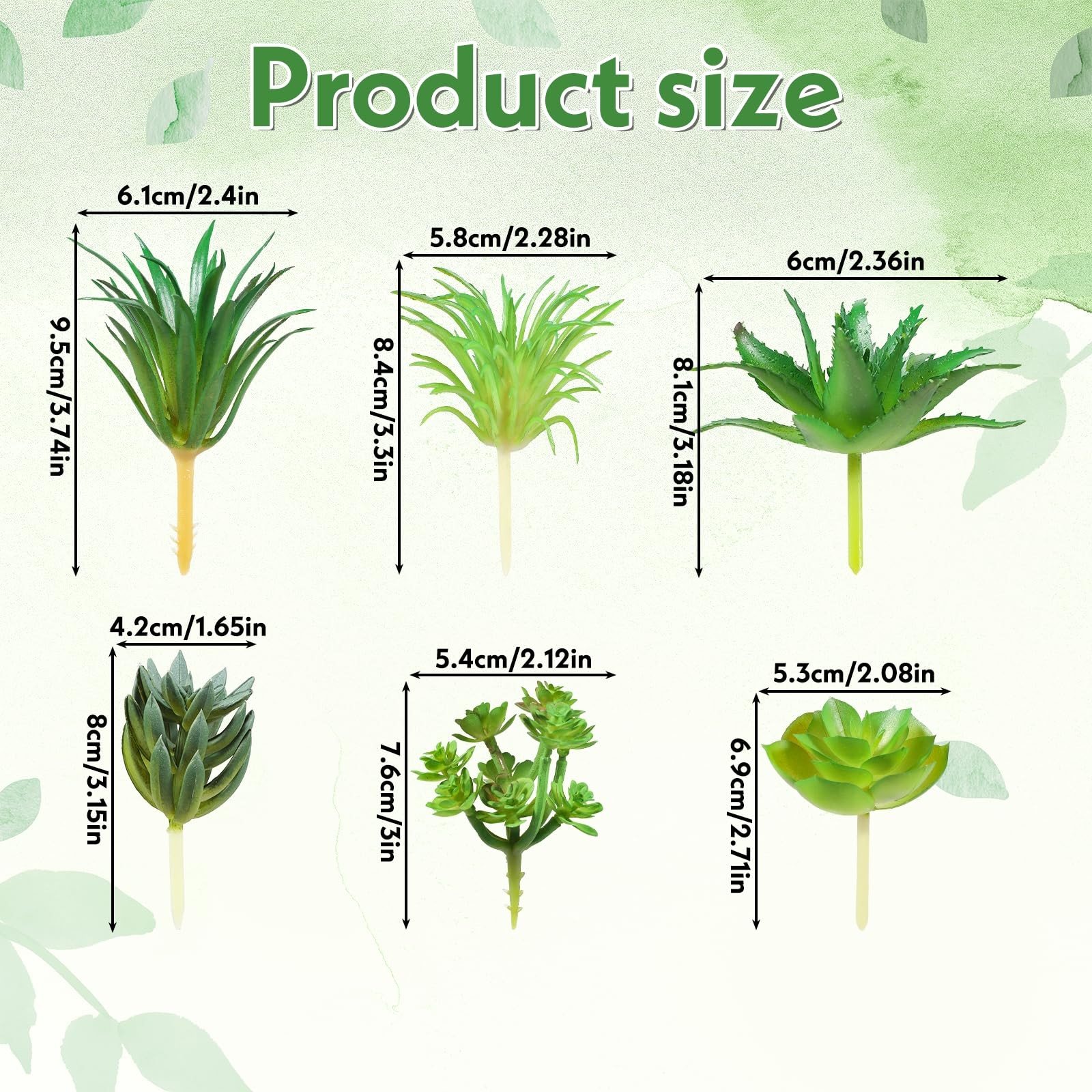 6Pcs Green Succulent Plants Mini Green Succulent Plants Faux Artificial Succu…