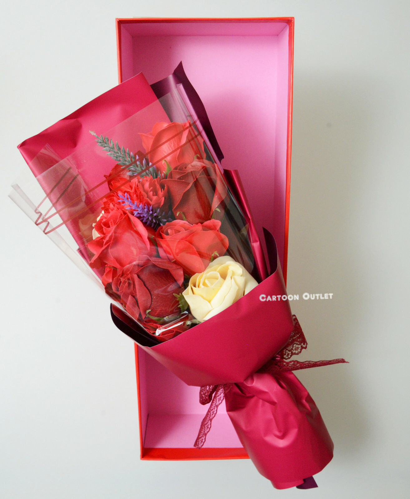 Red Scented Soap Rose Bouquet W/ Gift Box Birthday Gift Trending Rare Find