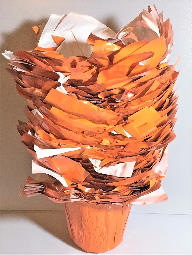 (12) Petite 4.5″ FLOWER POT KWIK COVERS Wrappers HALLOWEEN ORANGE!