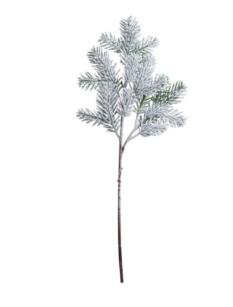 Flocked Pine Pick, 24” Christmas Or Winter