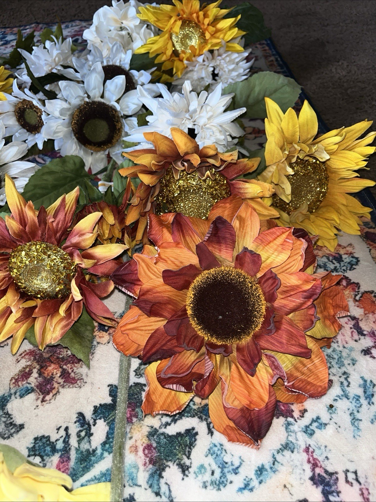 25 Stems Ashland Faux Sunflowers Etc artifical Crafters Fall NWT $230+msrp