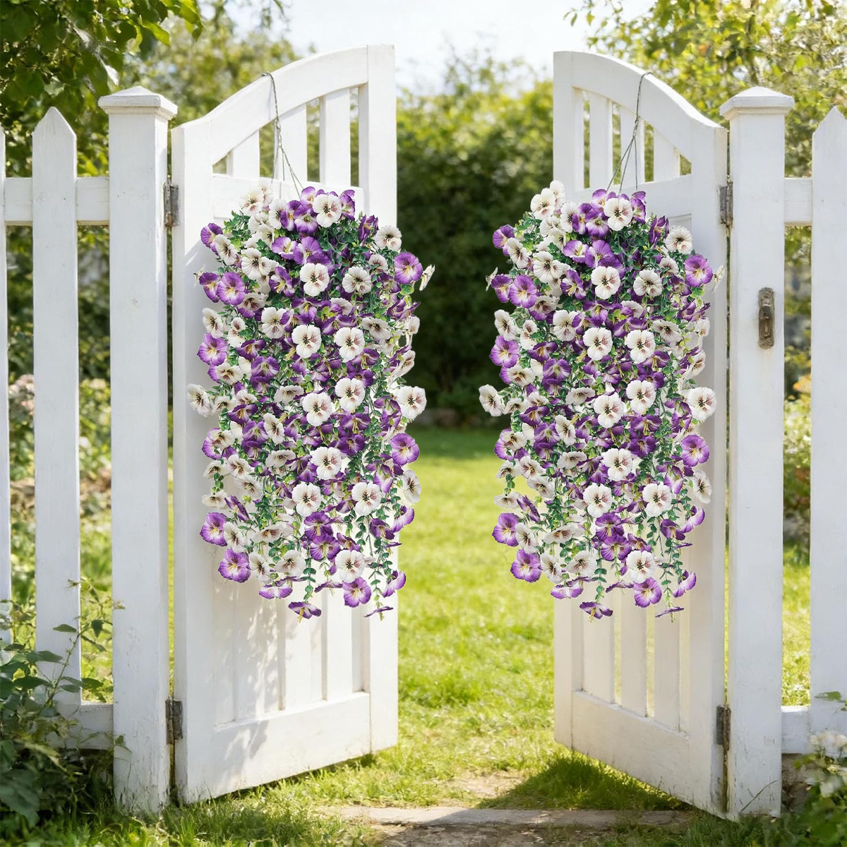 4Pcs Artificial Hanging Flowers Vines Plants Wedding Garden Indoor Outdoor Decor