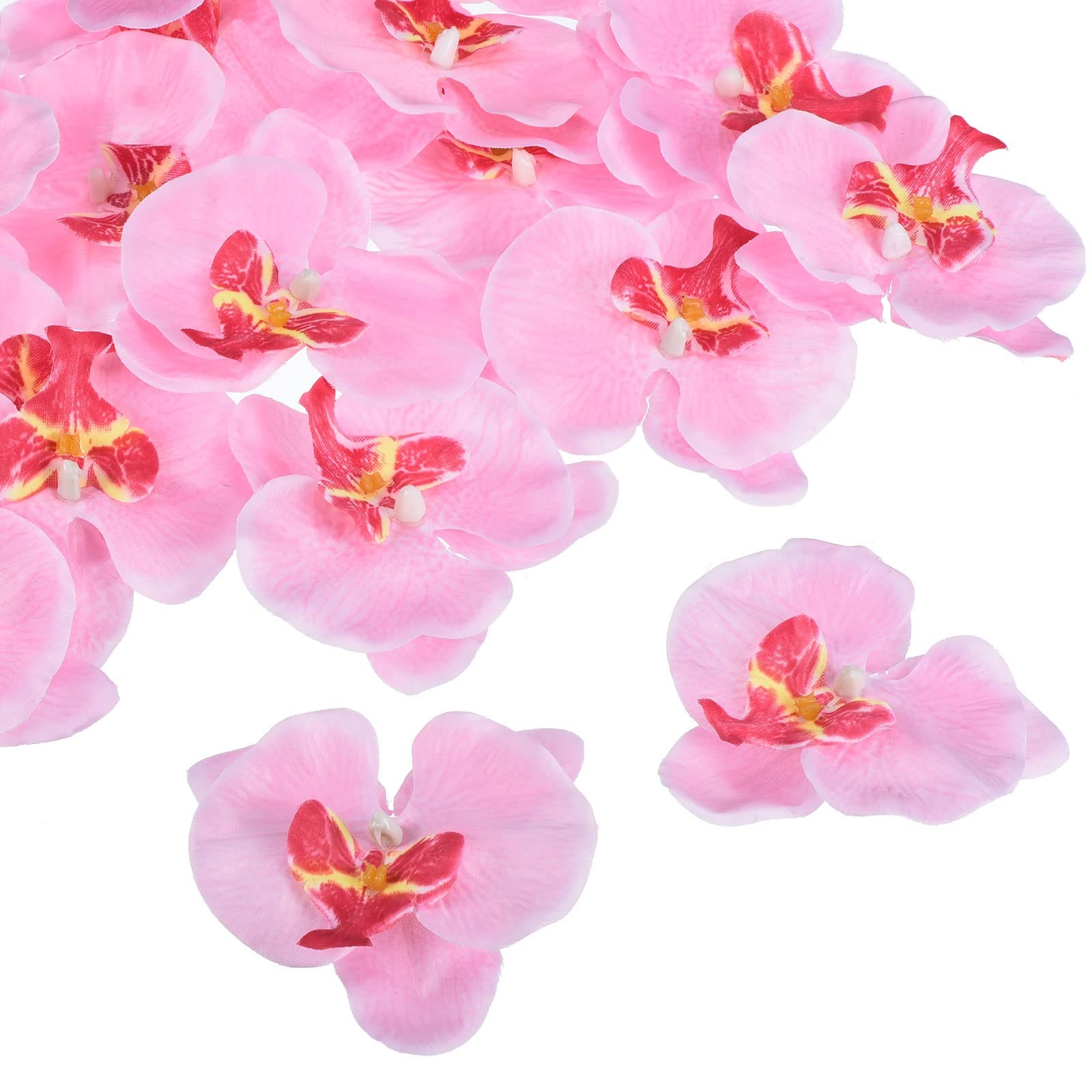 3.5″ Artificial Orchid Flower Heads, 20 Pack Silk Phalaenopsis Fake Butterfly…
