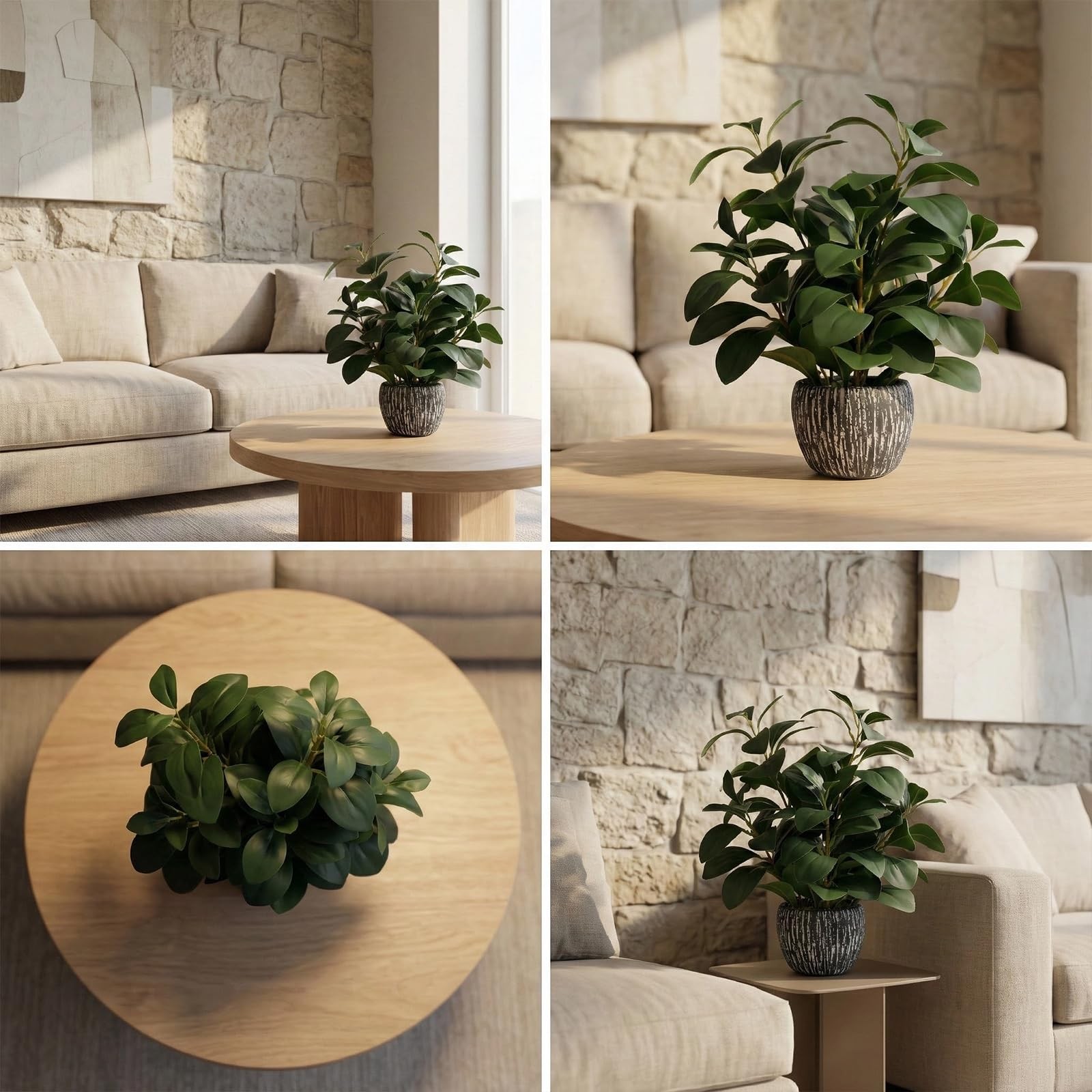 Artificial Plants for Home Decor – 13.2 Inch Fake 4in,