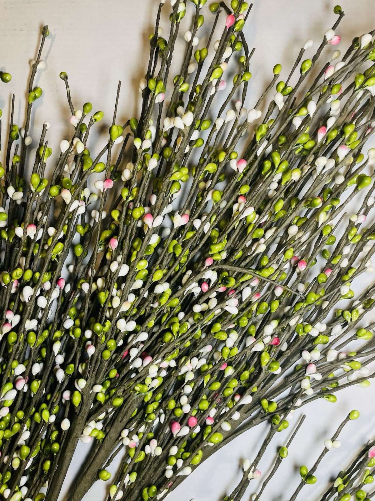 Pip Berry Spray For Floral Arrangements Green With White Pink 28” Stem Lot of 12