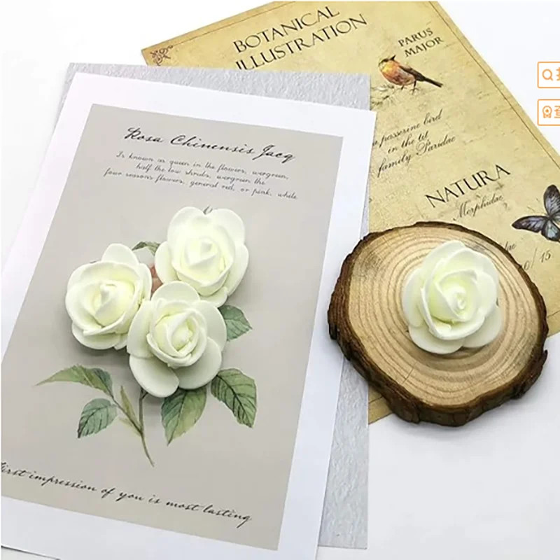 50~500Pcs 3.5Cm PE Foam Rose Head Artificial Flower for Wedding Birthday Party H