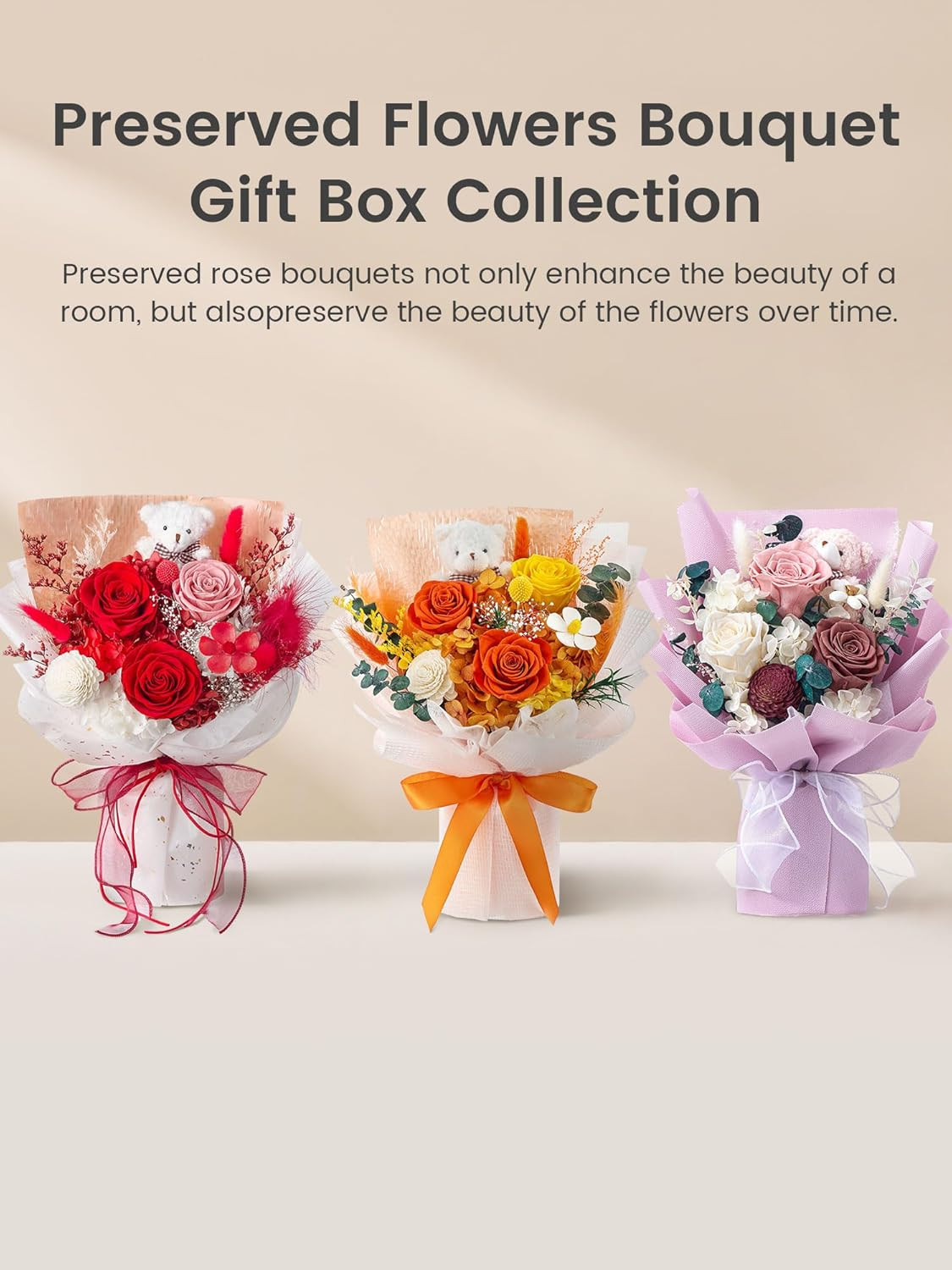 Polylove Forever Flower Bouquet Flowers for Delivery Prime Preserved Roses with
