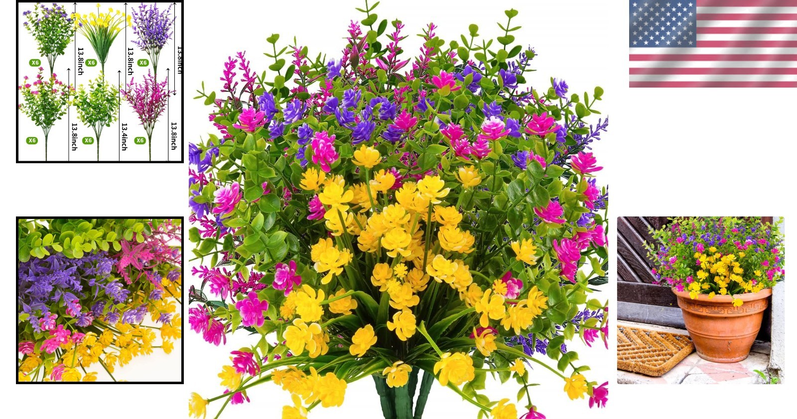 Elegant 36 Bundles of Mixed Faux Flowers – Perfect for Indoor & Outdoor Use