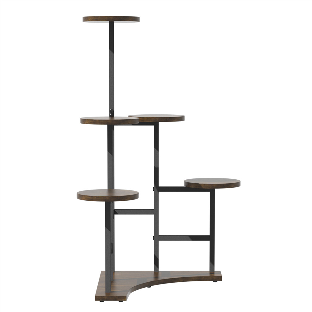 Rustic 8 Pots Tiered Plant Stand Outdoor Garden Patio Balcony Corner Flower Rack