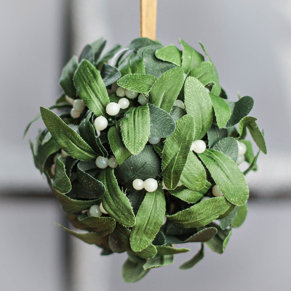 Artificial Hanging Faux Mistletoe Kissing Ball