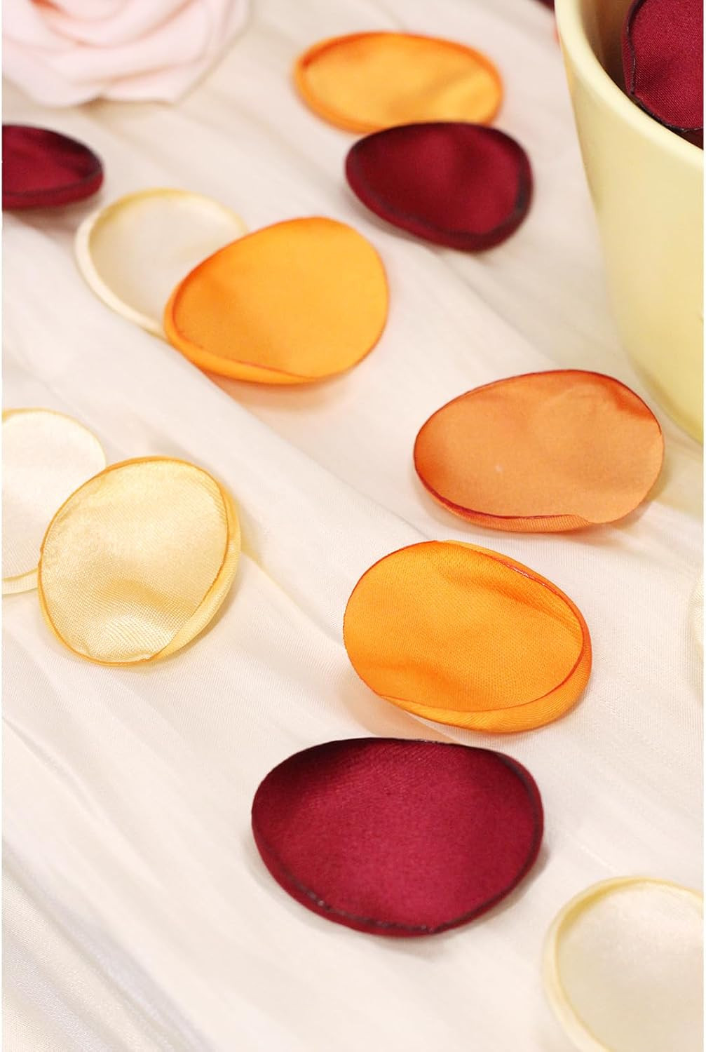 Emivery 300Pcs Artificial Flower Petals, Burnt Orange Fall Wedding Decor Silk Ro