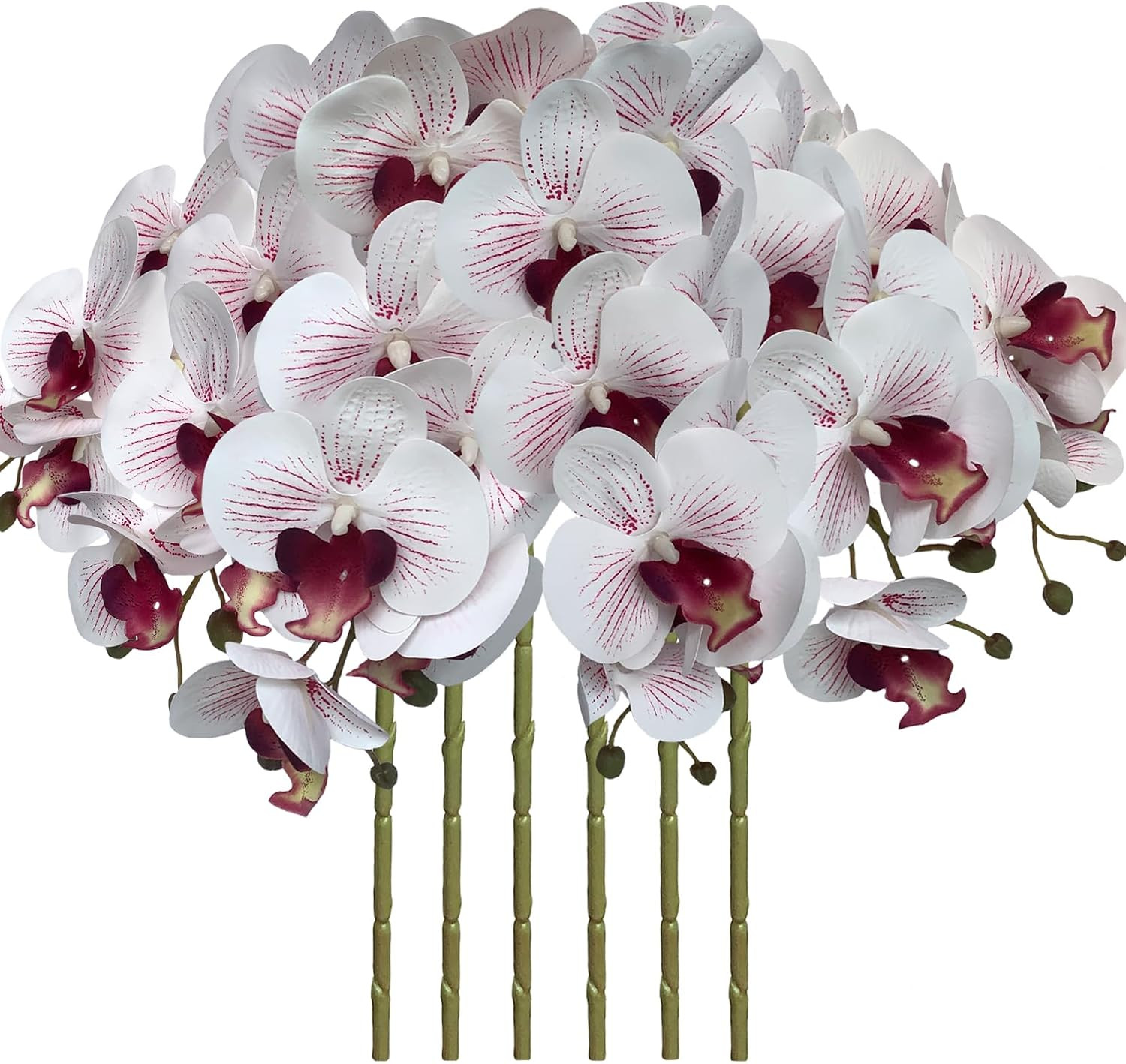 32 Inch Artificial Phalaenopsis Flowers 6 Pcs Artificial Orchid Flowers Stem Pla