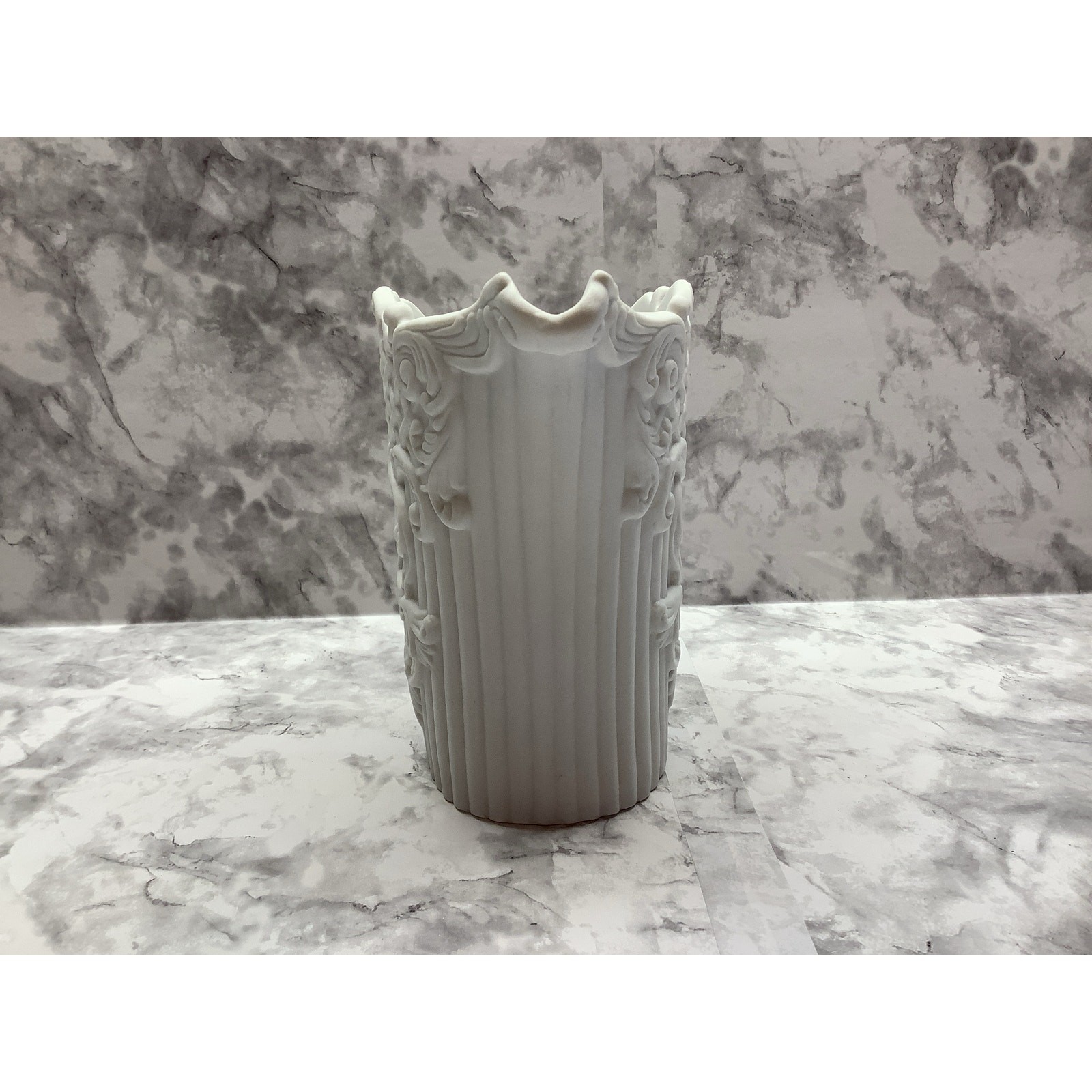 Vintage LBK Pitcher Vase – Ceramic Milky White, Matte Finish – European Style