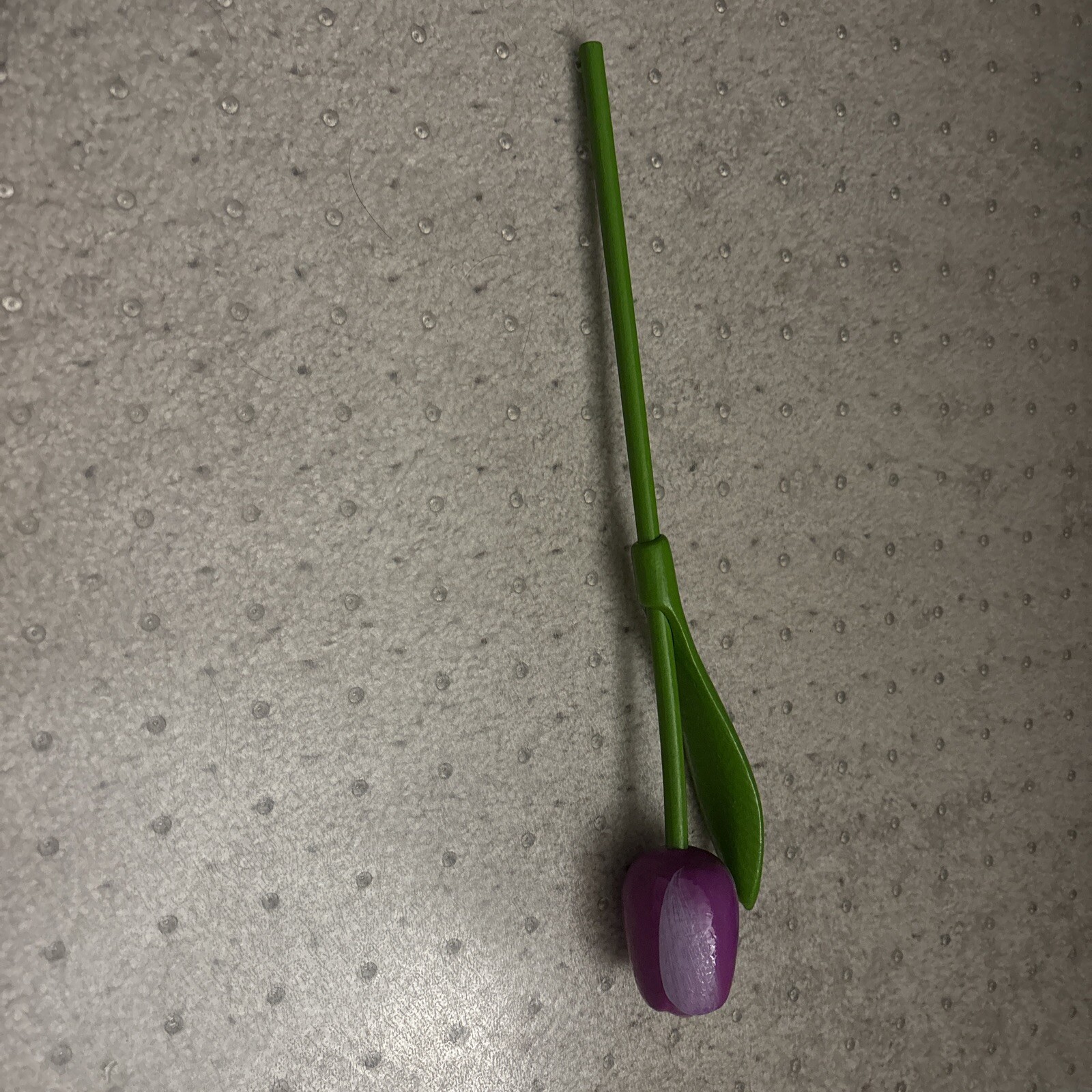 Purple Wooden Colorful Floral Tulips Long Stem Approx. 13” L